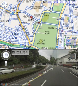 GoogleMapsとStreetViewの双方向連動表示